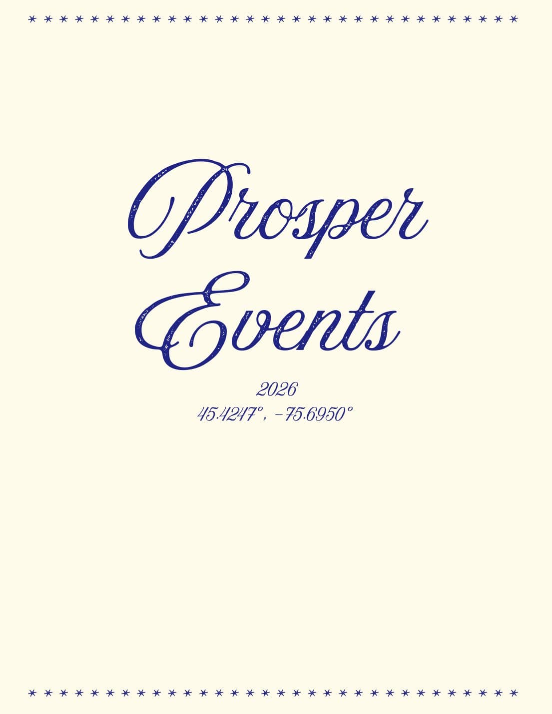 Prosper Events information packet page 1